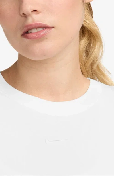 Nike Sportswear Chill Knit Slim Long Sleeve Crop T-shirt In White