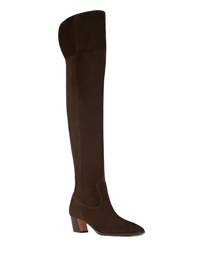 Aquazzura 50mm Nomad Suede Over-the-knee Boot In Brown