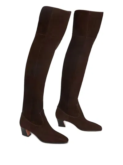 Aquazzura 50mm Nomad Suede Over-the-knee Boot In Brown