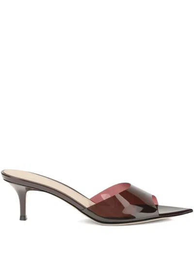 Gianvito Rossi 55mm Elle Pointed-toe Heeled Sandals In Burgundy