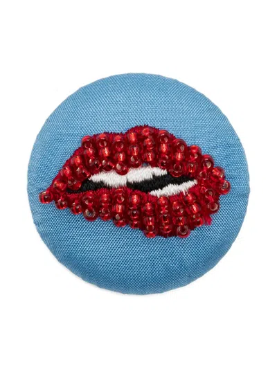 Undercover Lip-embellished Pin In Blue