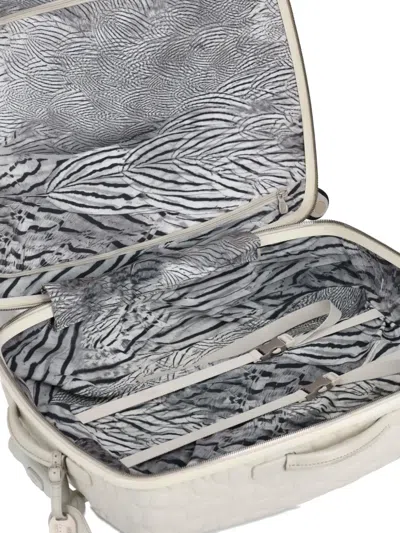 Pre-owned Alexander Mcqueen X Samsonite Rare Four-wheel Suitcase In White