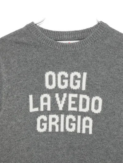 Mc2 Saint Barth Lettering Sweater In Gray