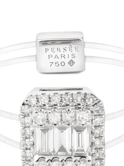 Persée Floating 18kt White Gold Ring With Diamonds In Silver