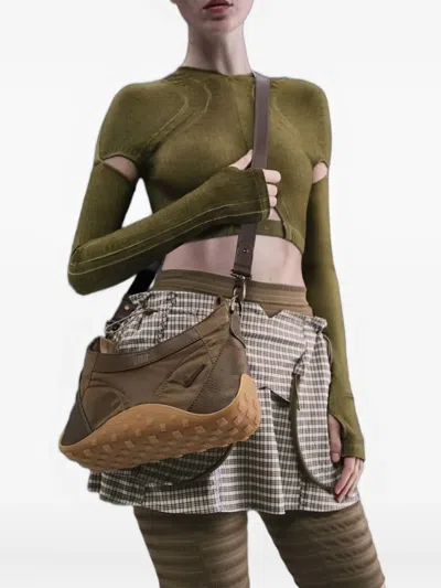 Nike X Knwls Razr Panelled Shoulder Bag In Green