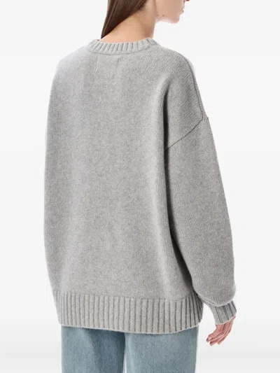 Extreme Cashmere Long-sleeve Crew-neck Sweater In Gray