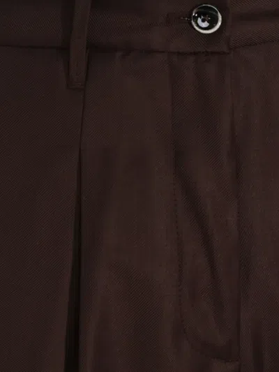 Nine In The Morning Pleated Tailored Trousers In Brown