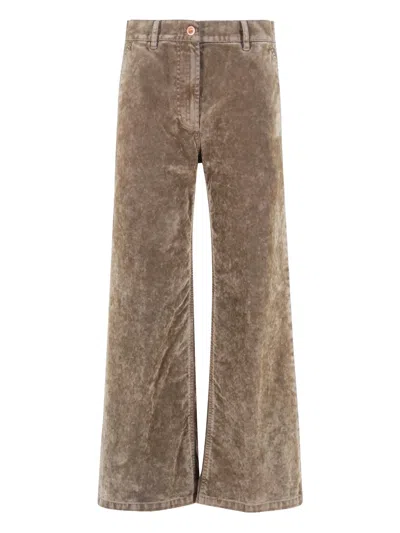 Aspesi Flared Trousers In Brown