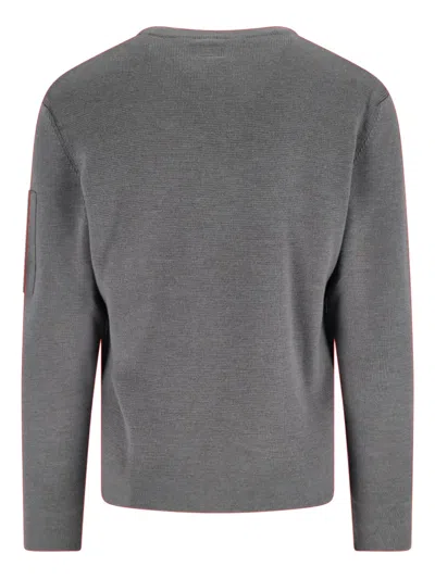 C.p. Company Logo-detail Sweater In Gray