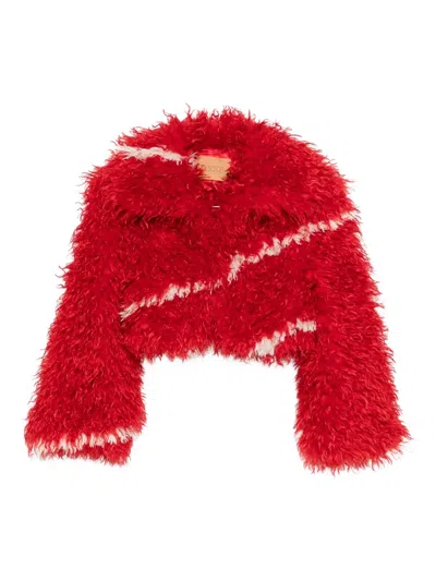 Jakke Faux-fur Jacket In Red