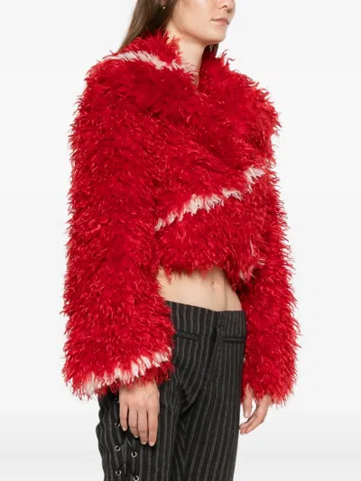 Jakke Faux-fur Jacket In Red