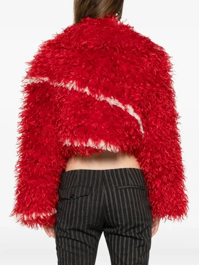 Jakke Faux-fur Jacket In Red