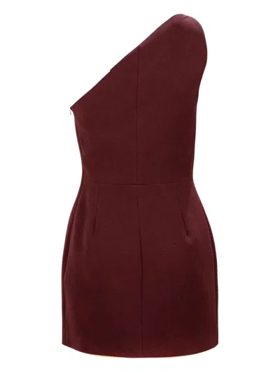 David Koma Crystal-embellished One-shoulder Dress In Red