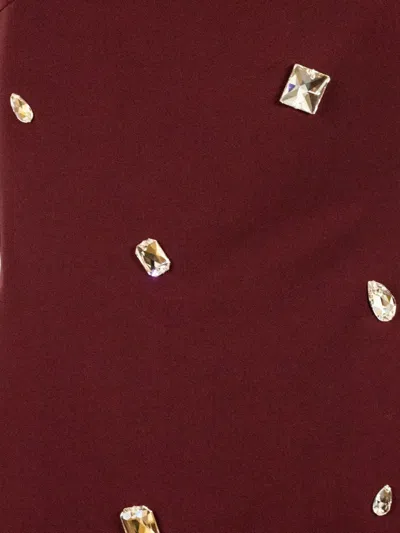 David Koma Crystal-embellished One-shoulder Dress In Red