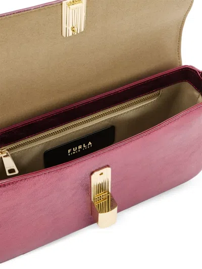 Furla Iride Flap Lock Satchel In Pink