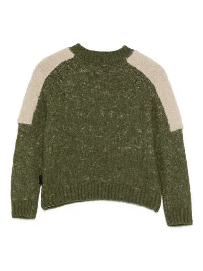 Aspesi Shoulder-panel Sweater In Green