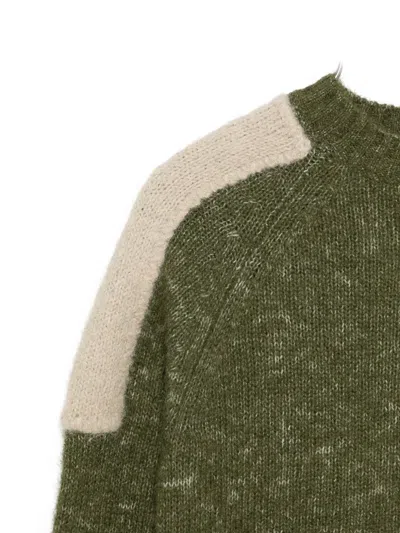 Aspesi Shoulder-panel Sweater In Green