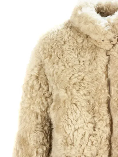 Sword 6.6.44 Faux-fur Buckled Coat In Neutral