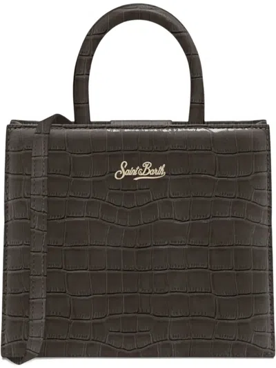 Mc2 Saint Barth Medium Croco-printed Tote Bag In Brown