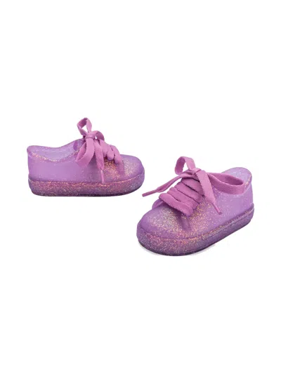 Mini Melissa Hip Glitter Lace-up Sneaker In Purple