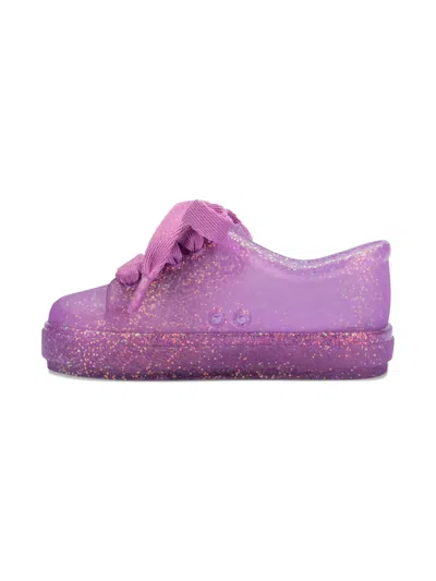 Mini Melissa Hip Glitter Lace-up Sneaker In Purple