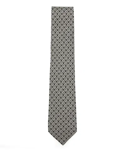 Ferragamo Patterned Tie In Gray