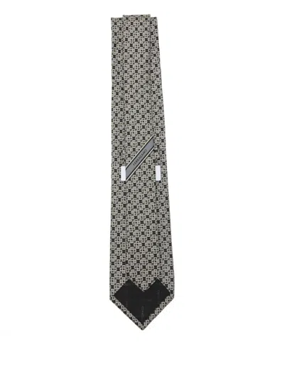 Ferragamo Patterned Tie In Gray