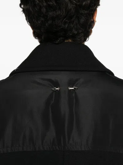 Patrizia Pepe Panelled Double-breasted Coat In Black