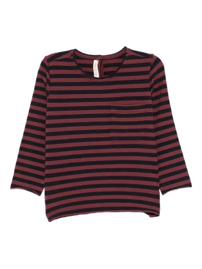 Zhoe & Tobiah Striped-pattern Chest-pocket Top In Red