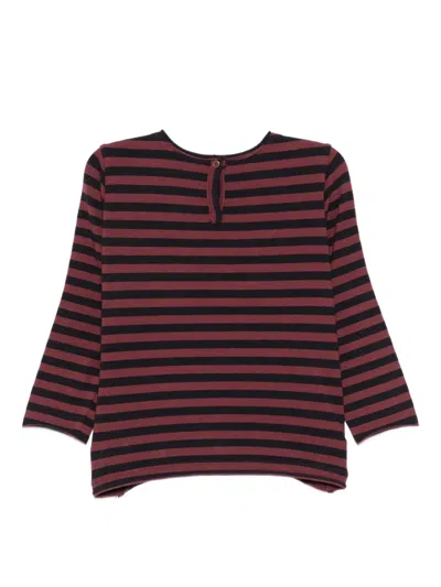 Zhoe & Tobiah Striped-pattern Chest-pocket Top In Red