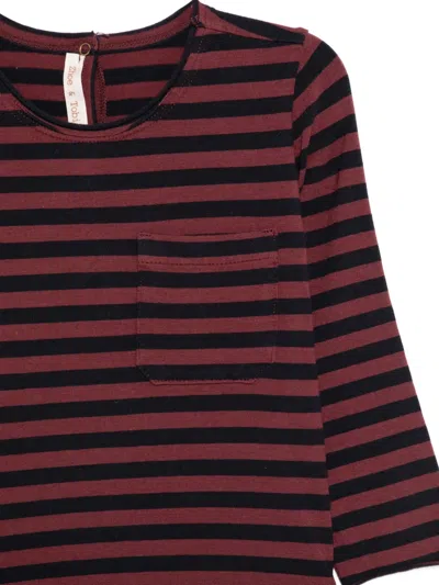 Zhoe & Tobiah Striped-pattern Chest-pocket Top In Red
