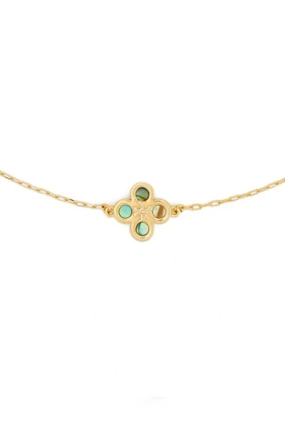 Tory Burch Kira Clover Station Necklace In Gold