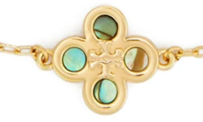 Tory Burch Kira Clover Station Necklace In Gold