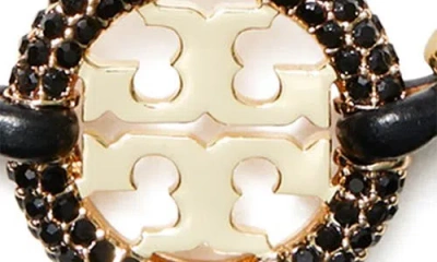 Tory Burch Miller Logo Medallion Slide Bracelet In Black