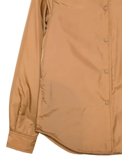 Aspesi Padded Snap-fastening Shirt In Brown
