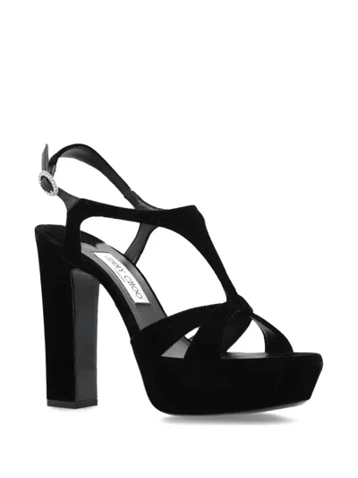Jimmy Choo 135mm Kesia T-strap Platform Heel Sandals In Black