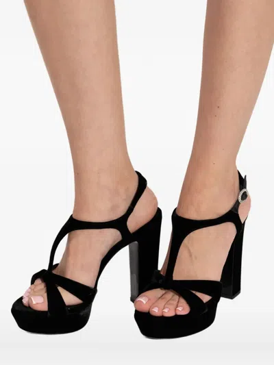 Jimmy Choo 135mm Kesia T-strap Platform Heel Sandals In Black