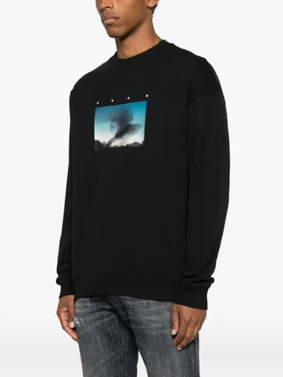 Hugo Boss Graphic Crew Neck Sweatshirt In Black