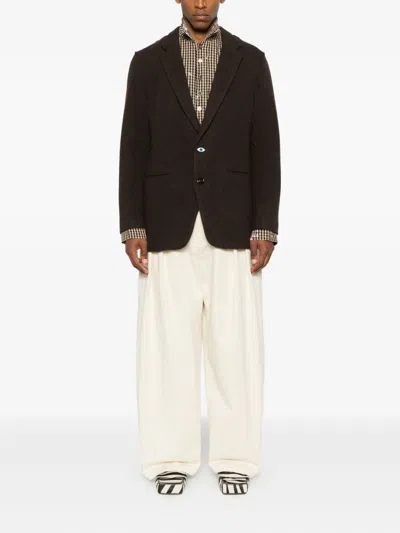 Undercover Button Single-breasted Blazer In Brown