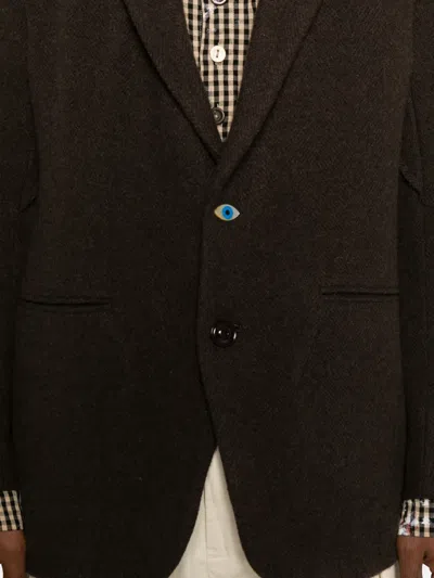 Undercover Button Single-breasted Blazer In Brown