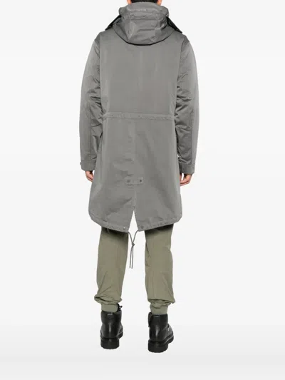 C.p. Company Micro Kei Hooded Drawstring Coat In Gray