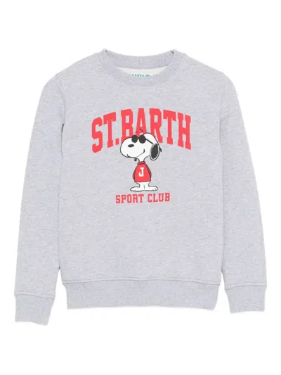 Mc2 Saint Barth X Peanuts Printed Sweatshirt In Gray
