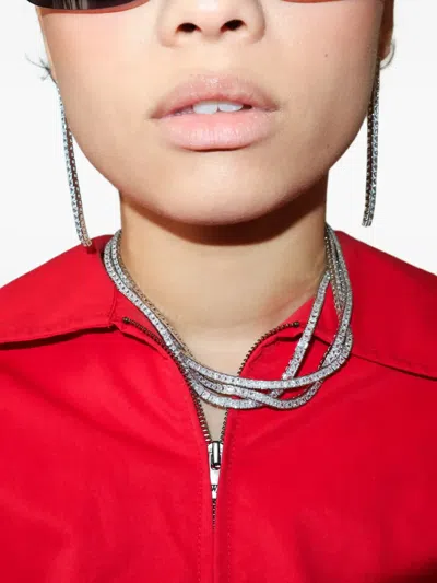 Izabel Display Tennis Square Necklace In Metallic