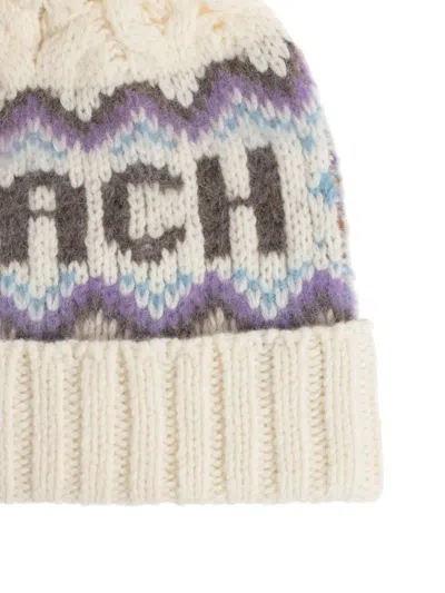 Coach Pompom Patterned Hat In Neutral