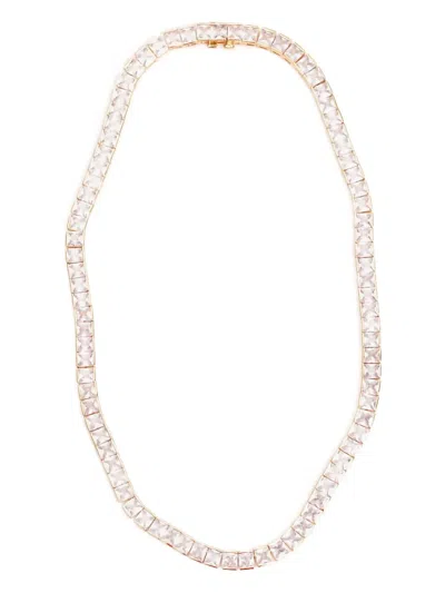 Izabel Display Tennis Square Necklace In White