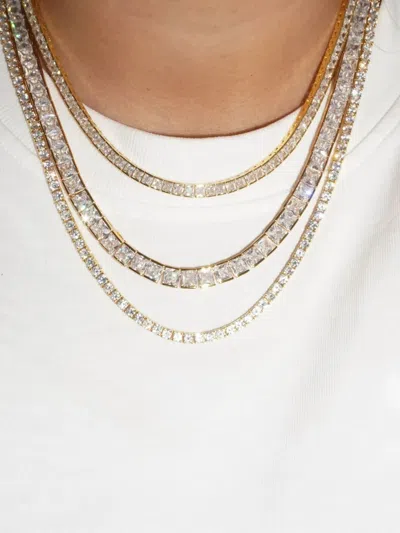 Izabel Display Tennis Square Necklace In White