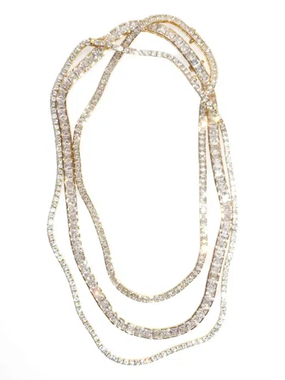 Izabel Display Tennis Square Necklace In White