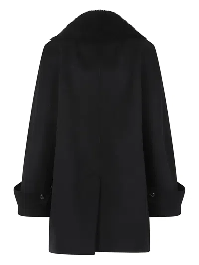 皮草领双排扣外套