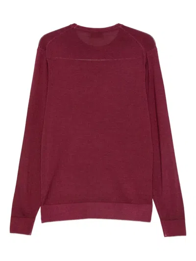 Ferrante Crew-neck Top In Burgundy