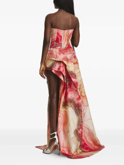 Irina Voinea Printed Asymmetrical Maxi Skirt In Multi